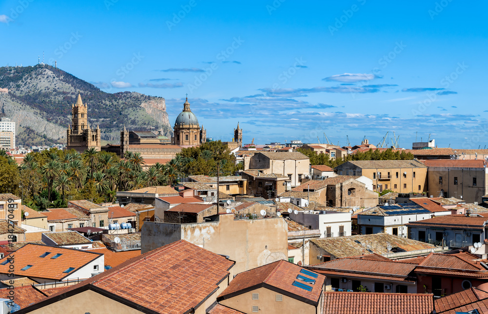 Top view of the Palermo cityscape, Sicily, Italy
