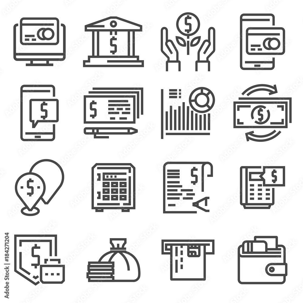 Simple Set of Money Related Line Icons Simple Set of Money Related Line Icons