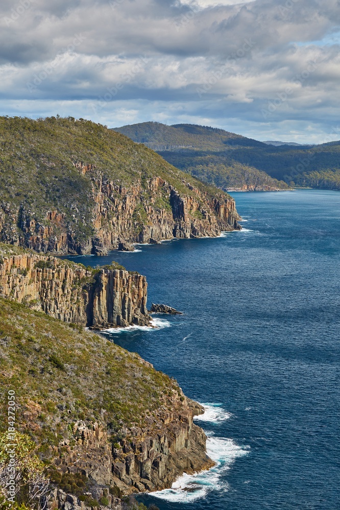 Rugged coastline cliffs
