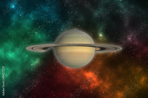 Fototapeta Naklejka Na Ścianę i Meble -  Saturn planet in outer space. Elements of this image furnished by NASA