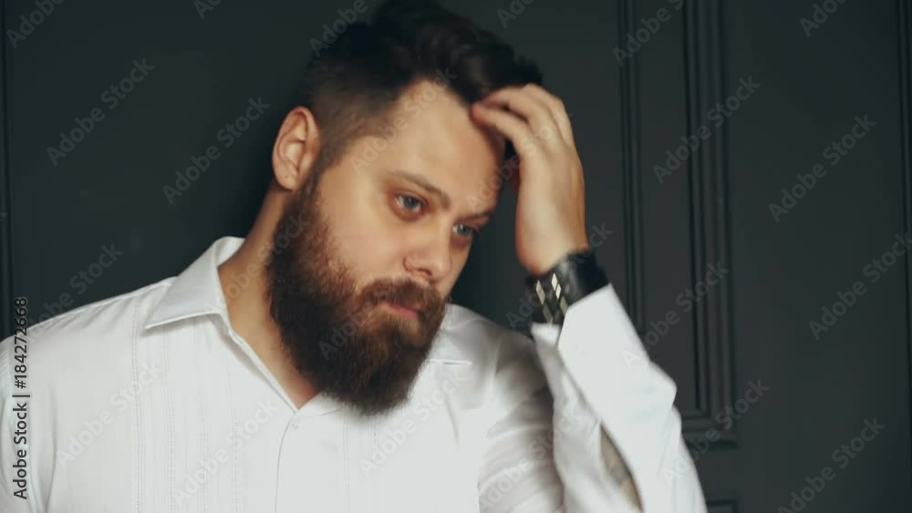 Bearded man in studio Bearded man in studio