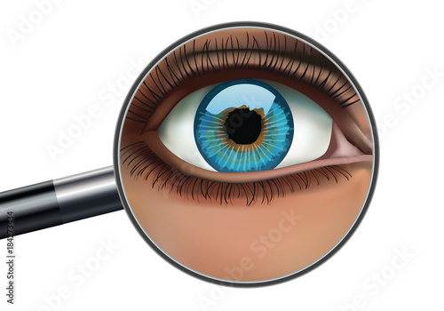 œil - observer - détective - concept - loupe - big brother - espion - regarder - espionner - symbole 