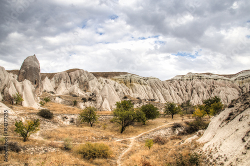 Inside the red and rose valley in Cappadocia in Turkey 