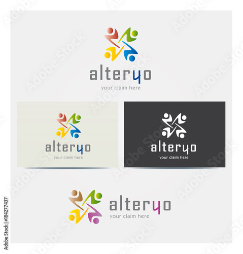 Logo Technologie Multicolore Icone Carte de Visite et Charte Graphique Entreprise Plusieurs Couleurs 