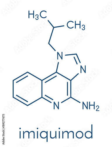 Imiquimod topical skin cancer drug molecule. Skeletal formula.