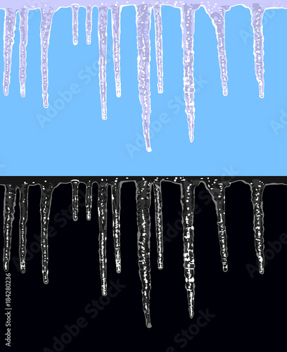 Ice icicles from the roof