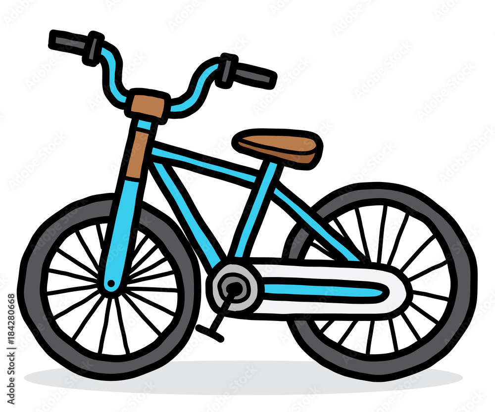 small bicycle / cartoon vector and illustration, hand drawn style, isolated  on white background. Stock Vector | Adobe Stock