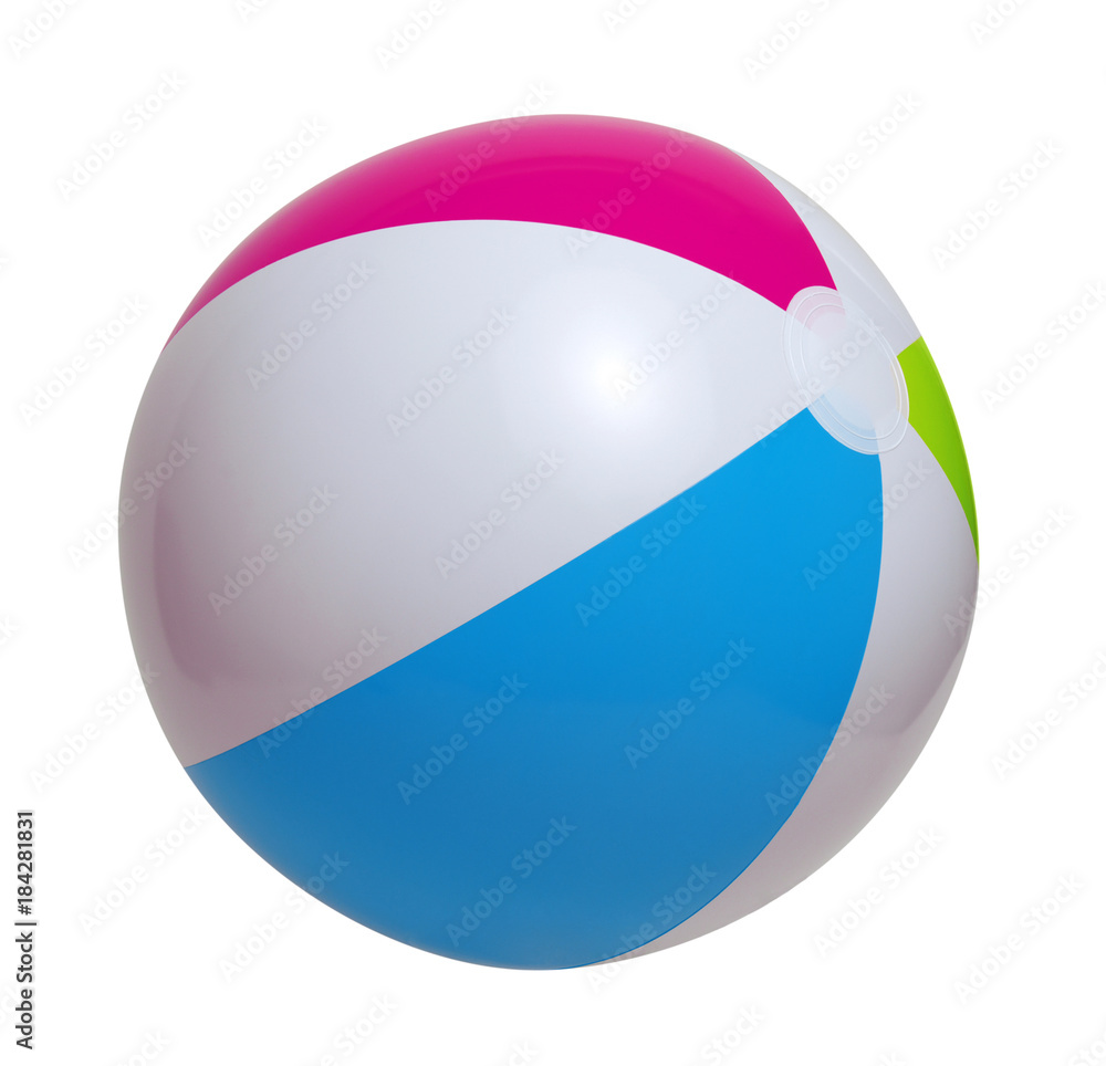 Beach ball on a white