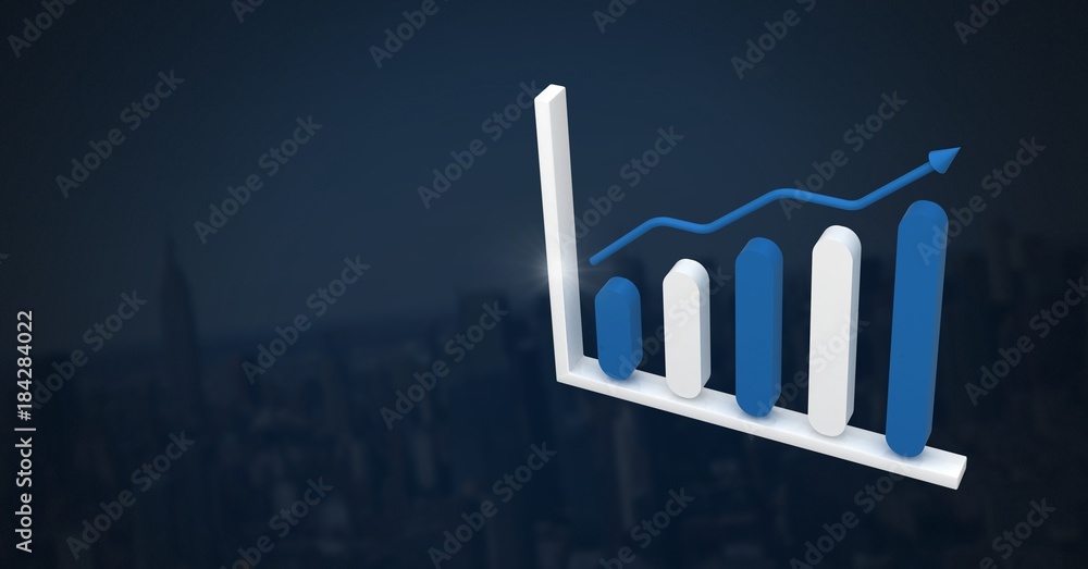 3D Bar Chart statistics and dark background 3D Bar Chart statistics and dark background