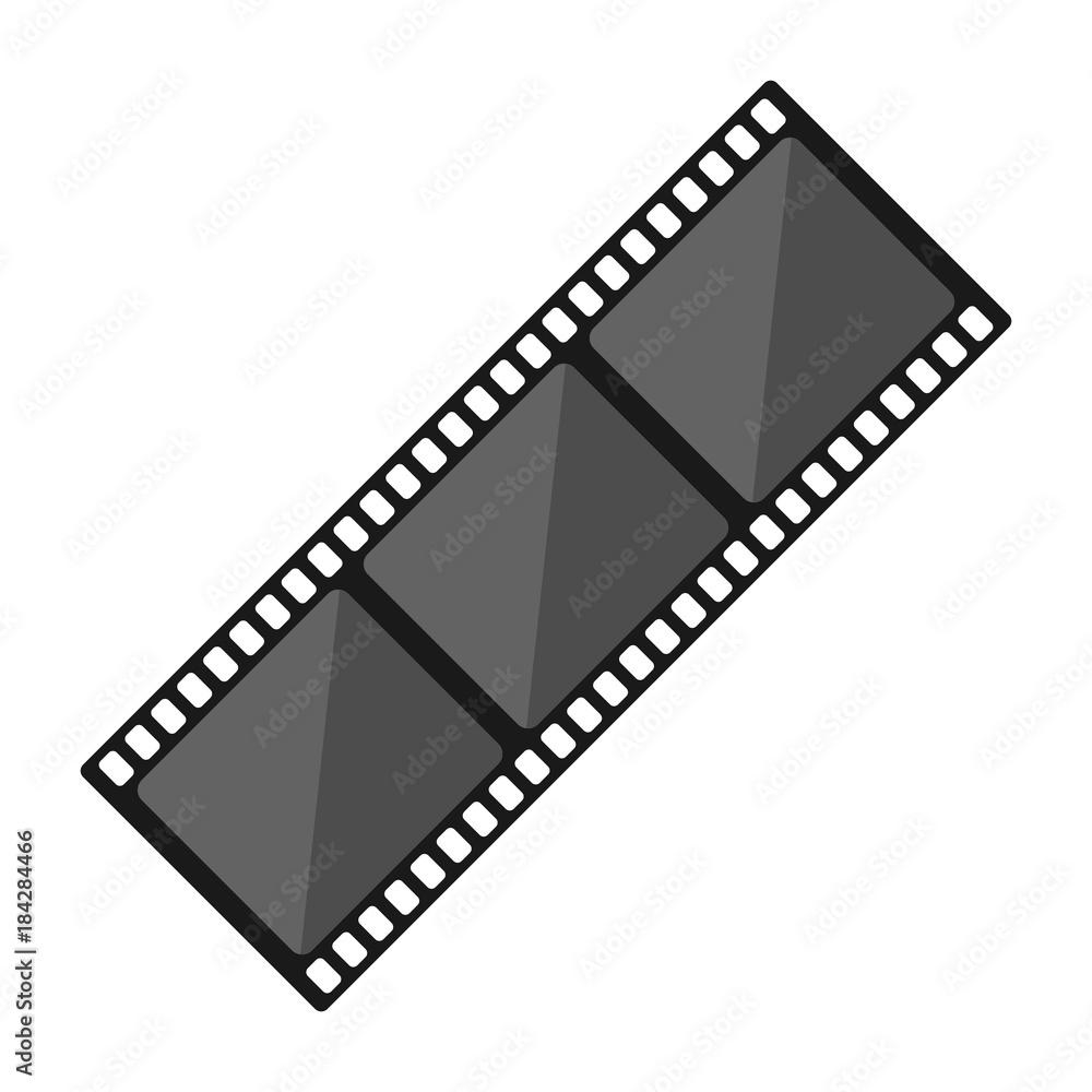 Film strip isolated on white background. Watch movie in the cinema vector illustration