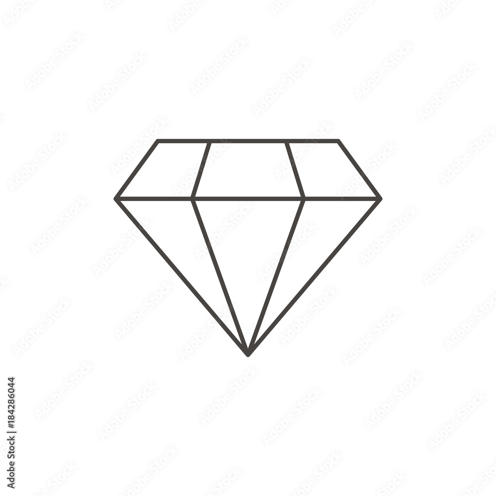 Vector Line Icon of Diamond Vector Line Icon of Diamond