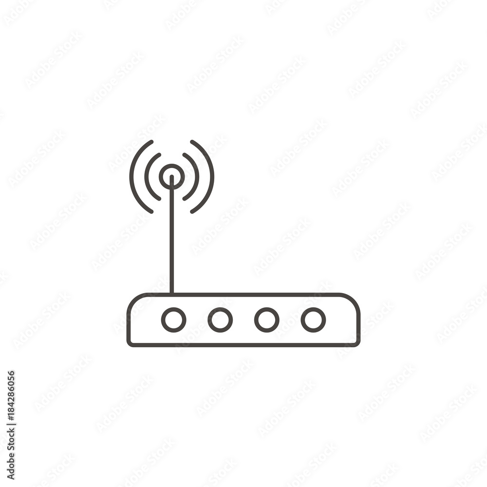 Vector Line Icon of Wi-Fi Router Vector Line Icon of Wi-Fi Router
