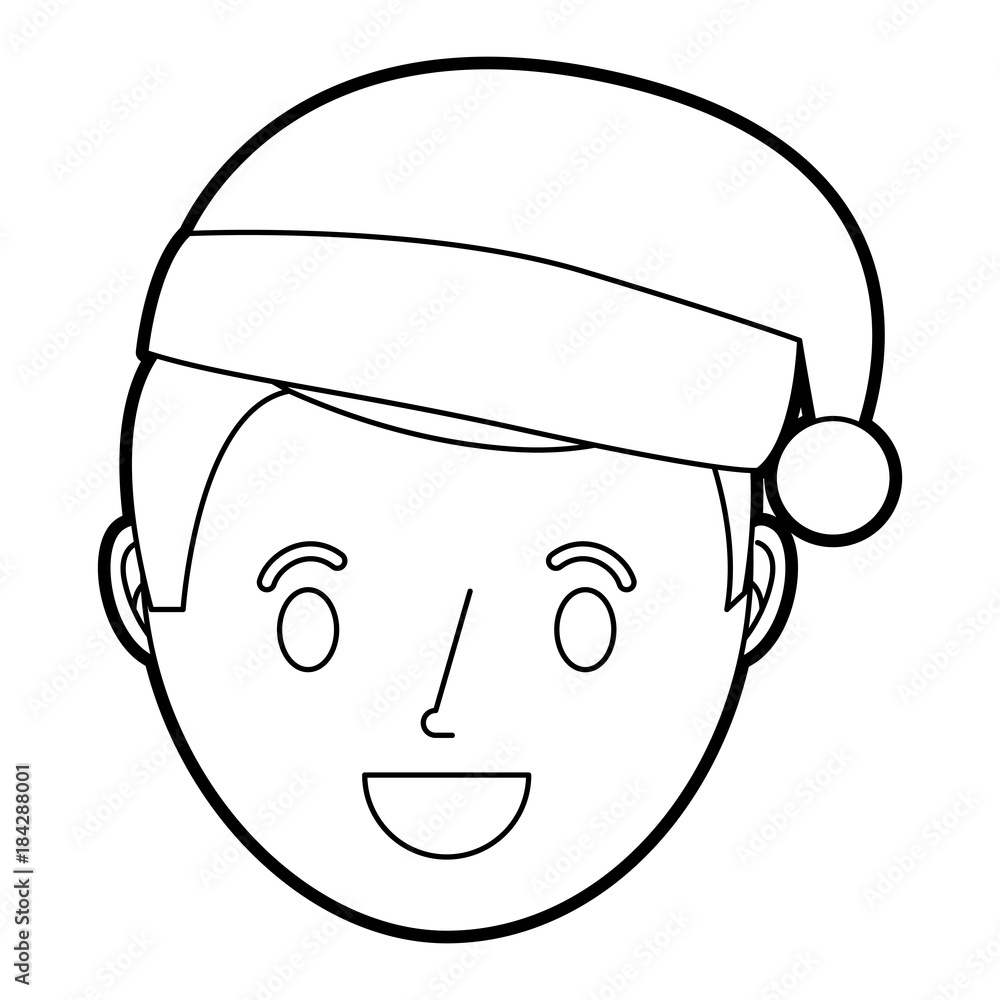 young boy smiling happy wearing christmas hat vector illustration young boy smiling happy wearing christmas hat vector illustration