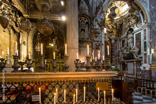 Interior of the Basilica della Santissima Annunziata in Florence  Tuscany  Italy