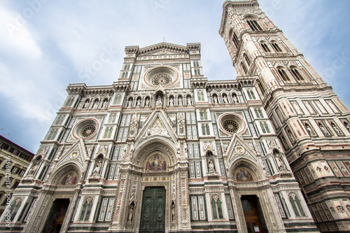 The Basilica di Santa Maria del Fiore and Giotto’s Campanile in Florence, Italy