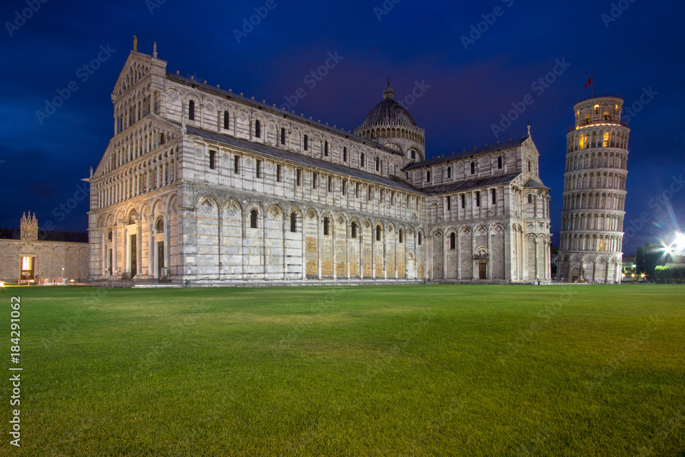 Cathedral of Pisa and Leaning Tower in the Square of Miracles, Italy