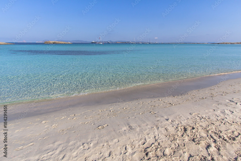 Beach Ses Illetas, Formentera,   Spain