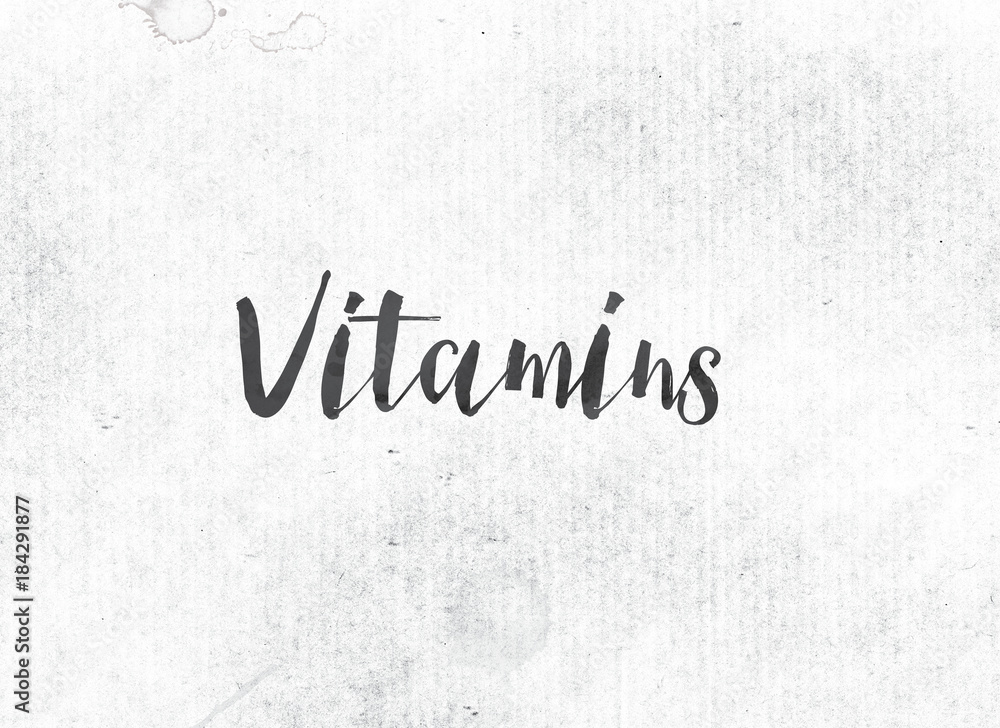 Vitamins Concept Painted Ink Word and Theme Vitamins Concept Painted Ink Word and Theme