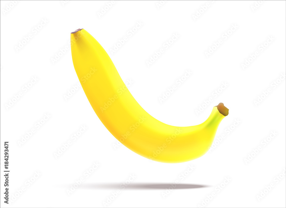 Realistic Banana Isolated On White Background. Vector illustration