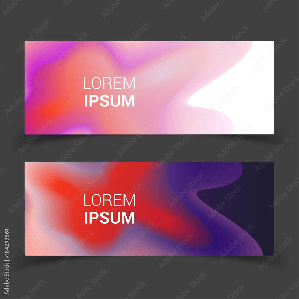 Banner abstract. Fluid organic colorful shapes. Cool gradient shapes composition
