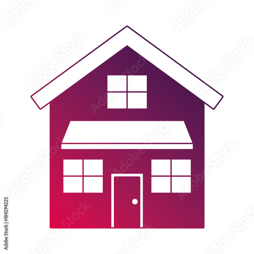 house exterior front view modern facade with doors and windows vector illustration