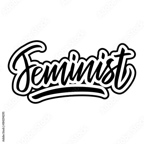 Feminist - vector lettering.