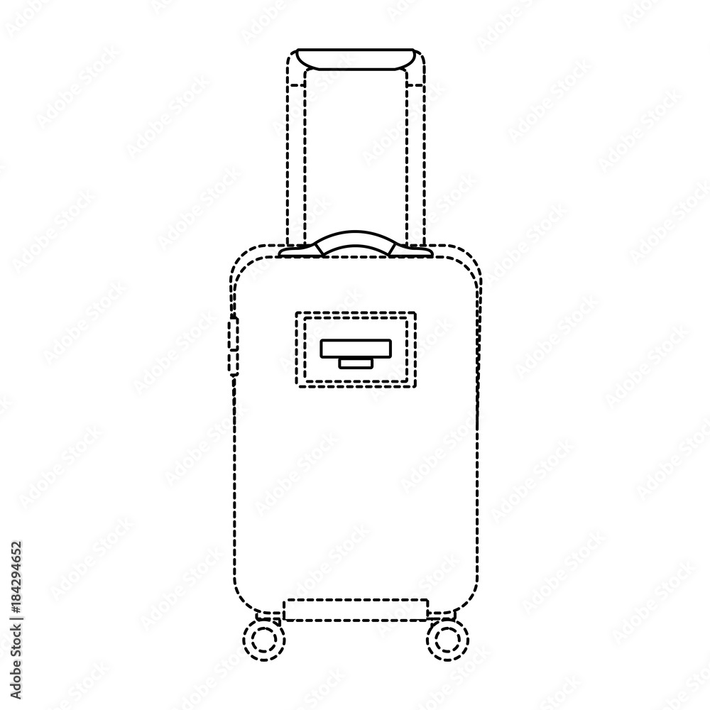 travel suitcase with retractable handle and wheels luggage vector illustration dotted line imagen travel suitcase with retractable handle and wheels luggage vector illustration dotted line imagen