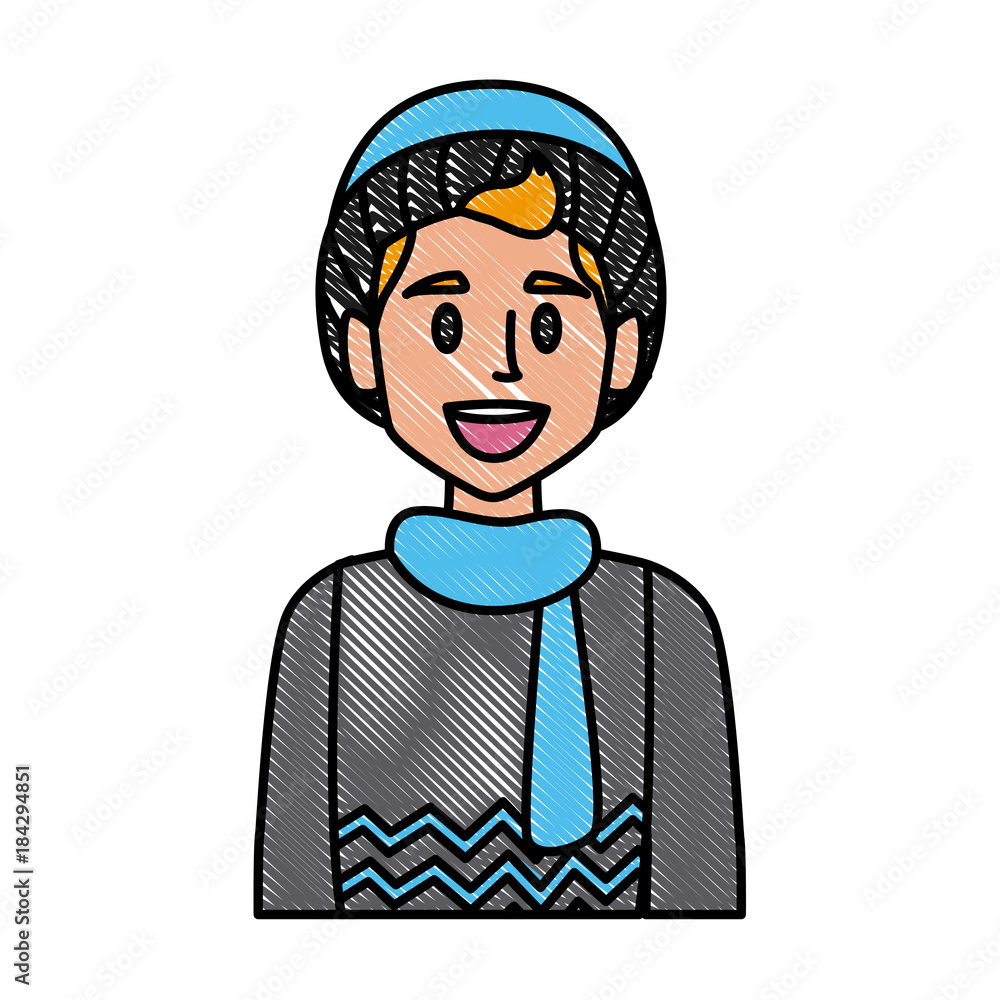 Boy with winter clothes icon vector illustration graphic design Boy with winter clothes icon vector illustration graphic design