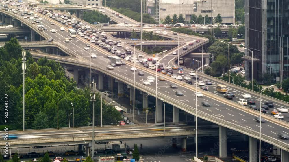 Timelapse. City CBD Overpass Traffic,Beijing,China. Timelapse. City CBD Overpass Traffic,Beijing,China.