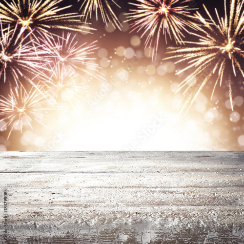 Canvas Print desk space and new year time