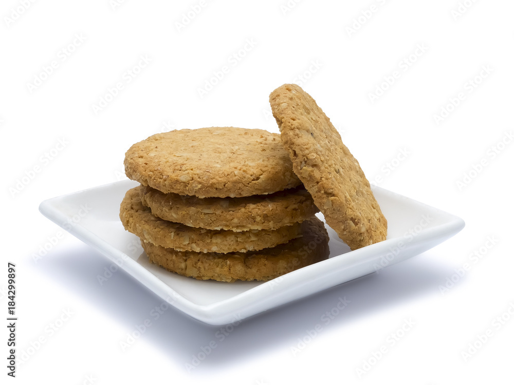 Nut cookies on a saucer. Nut cookies on a saucer.