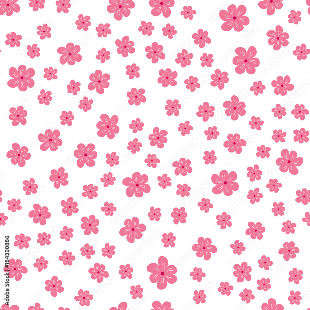 abstract seamless pattern of flowers on a white background. For prints, cards, invitations, birthday, holidays, party, celebration, wedding, Valentine's day.