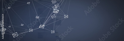 email message app icons connected and dark background photo