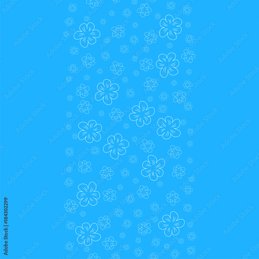 Floral seamless background, lot of flowers, abstract pattern