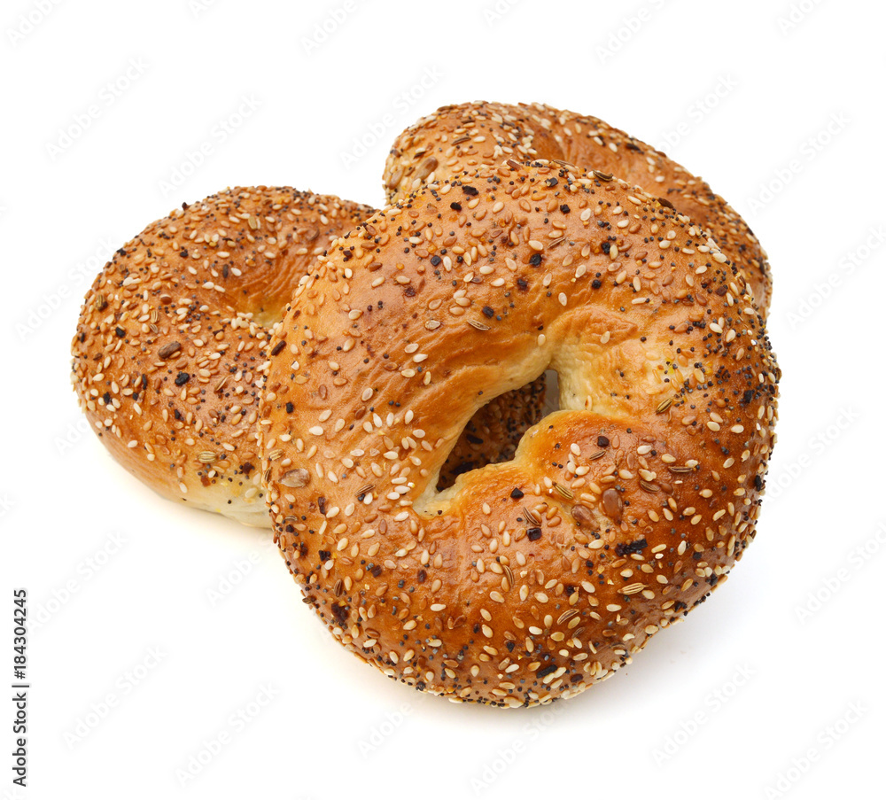 Everything Bagels Isolated on White background Everything Bagels Isolated on White background