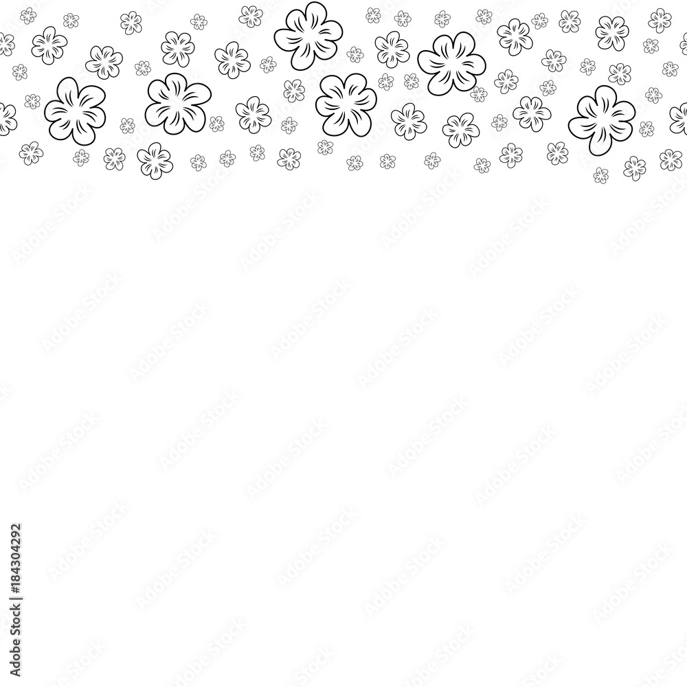 abstract floral frame on a white background. For prints, greeting cards, invitations, wedding, birthday, party, Valentine's day.