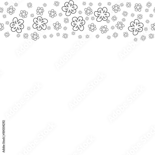 abstract floral frame on a white background. For prints, greeting cards, invitations, wedding, birthday, party, Valentine's day.