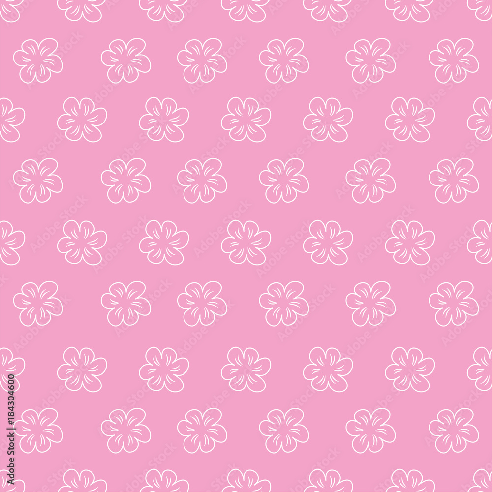 abstract floral Seamless pattern on pink background. For prints, greeting cards, invitations, wedding, birthday, party, Valentine's day.