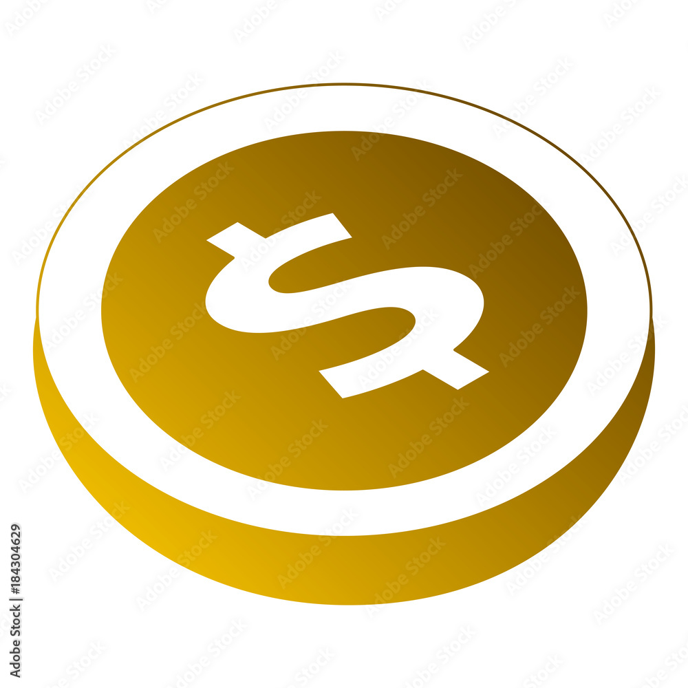 money coin currency dollar icon isometric vector illustration money coin currency dollar icon isometric vector illustration