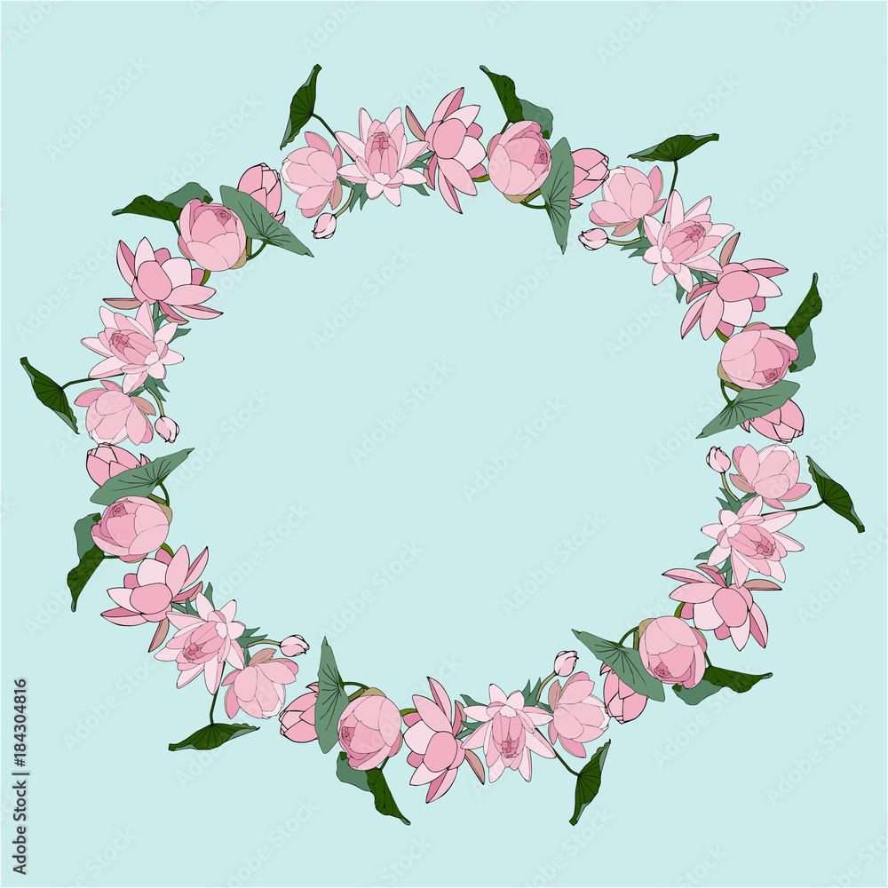 wreath of pink lotus flower