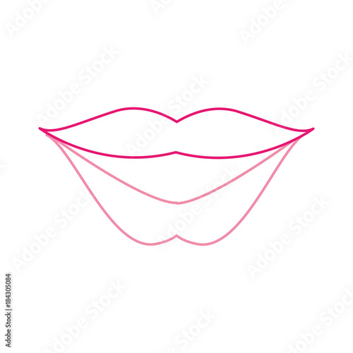 color line fashion mouth with lipstick makeup in the lips