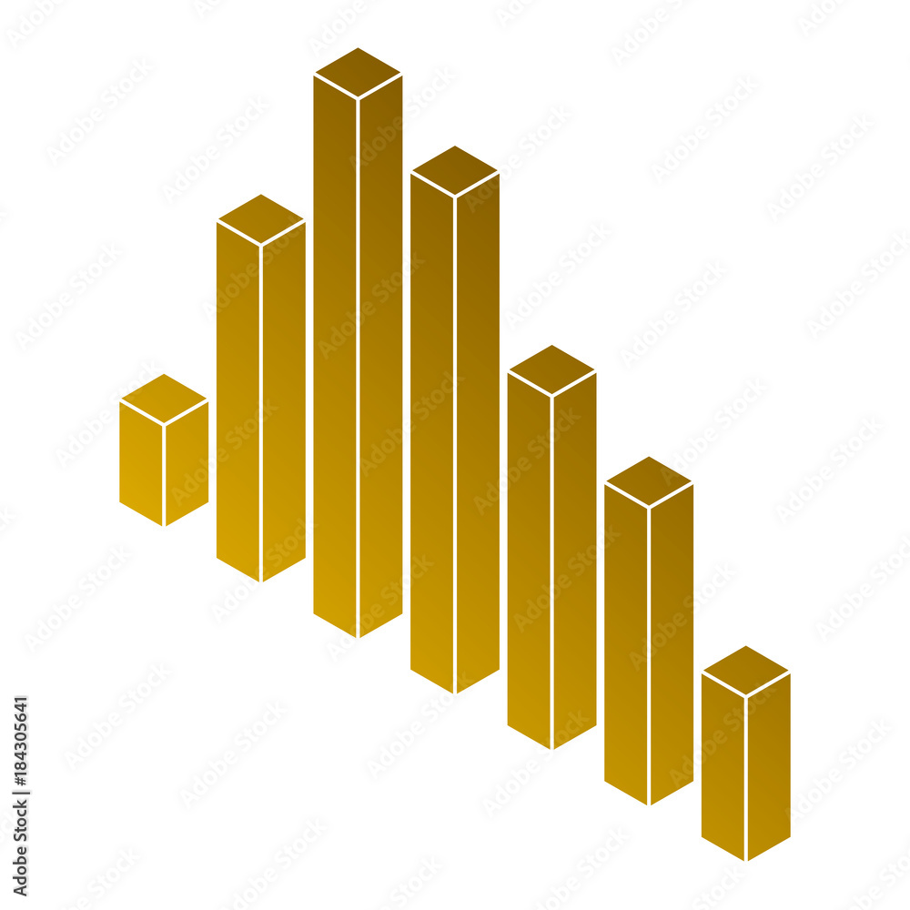 bars statistics isometric financial graph vector illustration