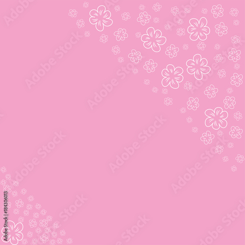 abstract floral frame on a pink background. For prints, greeting cards, invitations, wedding, birthday, party, Valentine's day. © alexey_korotky