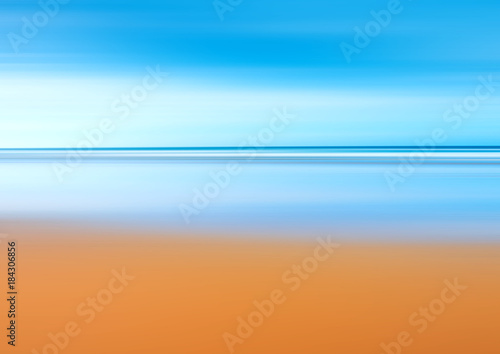 beach and endless horizon stylized with motion blur - illustration