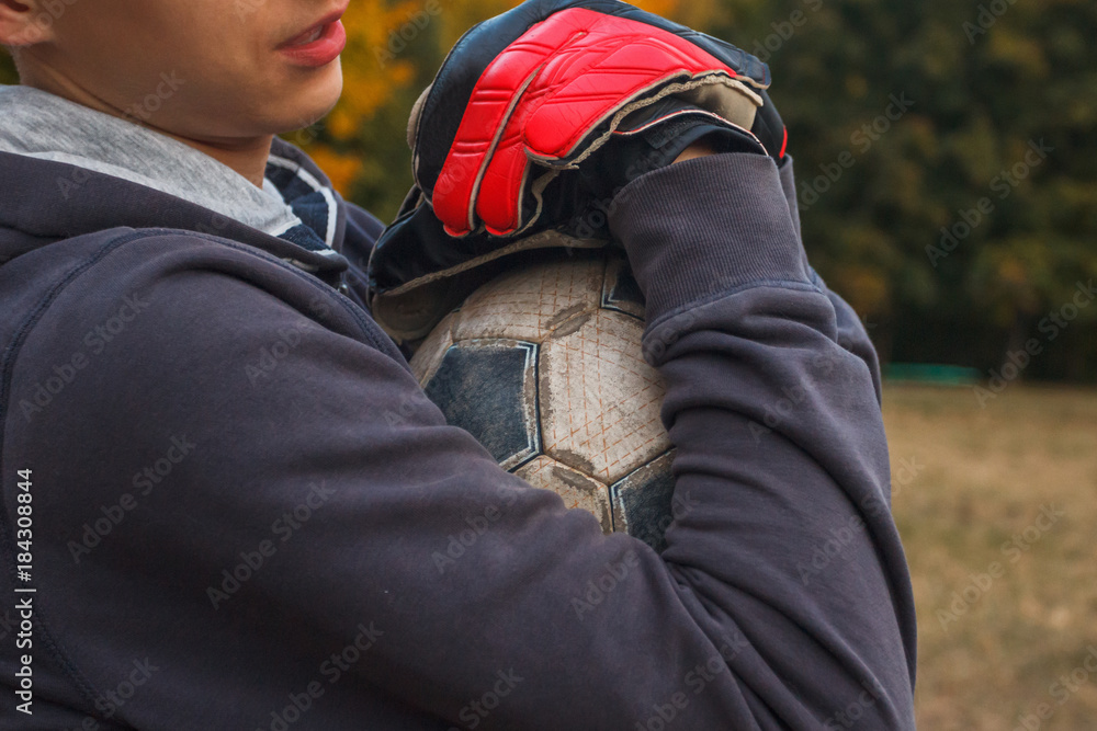 Fototapeta premium goalkeeper catching the ball