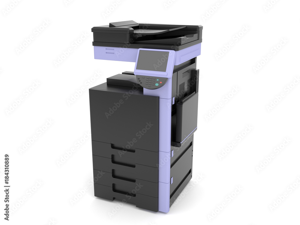 3d rendering copied lilac black machine isolated on white background. 3d rendering copied lilac black machine isolated on white background.