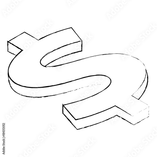 dollar symbol isometric money currency vector illustration sketck photo