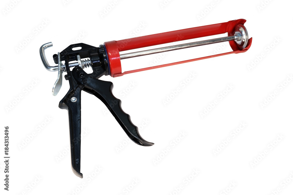 Sealant gun on a white background. Silicone gun. Sealant gun on a white background. Silicone gun.