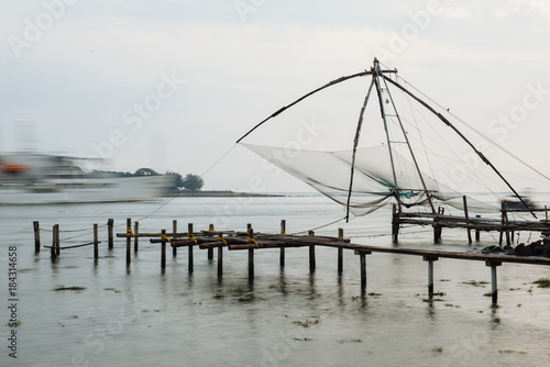 Chinese fishing nets in Kochi, India © ninelutsk