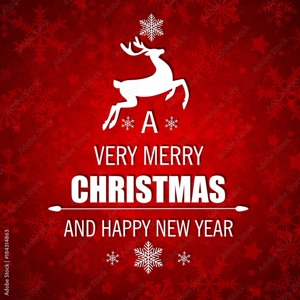 Christmas background with white deer Christmas background with white deer